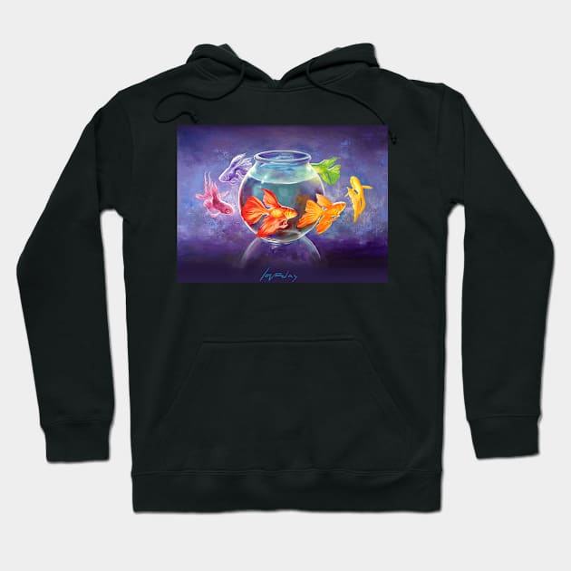 Goldfish Rainbow Hoodie by DanielLoveday